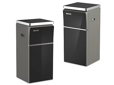 BIVO Black Refrigerators with Silver Trim Double Door Modern Home Kitchen Appliances 3d model