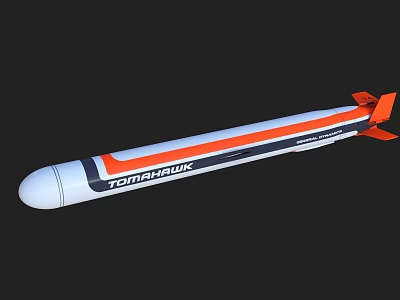 Tomahawk Cruise Missile Military Weapon With Aerodynamic Design And Long Range Capability 3d model