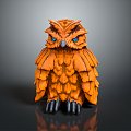 Owl grimace owl long-eared owl wulin owl monkey face owl carved owl 3d model