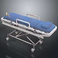 Medical Stretcher Trolley With Blue Mattress And Wheels For Hospital Use