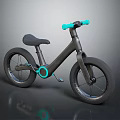 Stylish Dark Gray Kids Bicycle With Blue Handlebars And Accent Details
