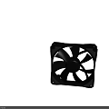 Two Black Square Frame Computer Cooling Fans With Blades For PC 3d model