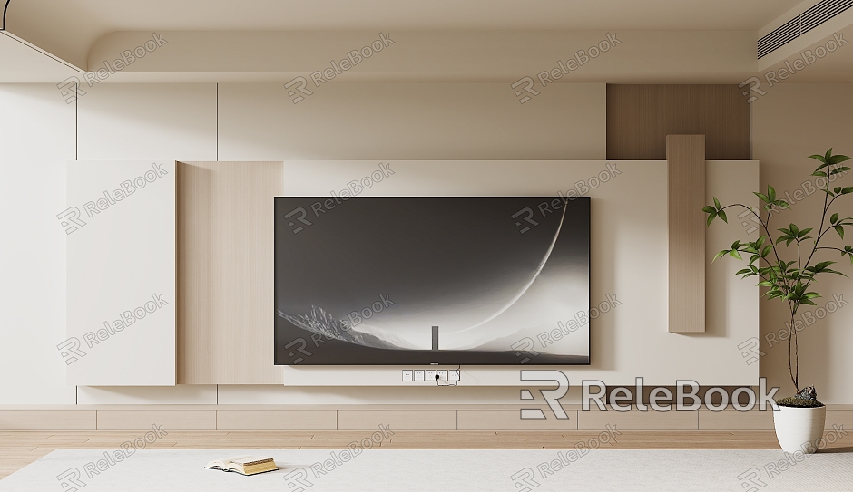 Modern TV Background Wall Cream Style TV Background Wall TV Cabinet TV model