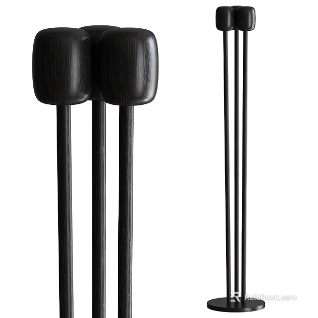 Modern Black Shelving Unit With Slim Metal Frame And Minimalist Design 3d model 