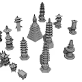 Traditional Stone Wood Tower Sculpture Models In Various Shapes And Designs