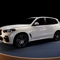 White Modern SUV With Sleek Front Design And Alloy Wheels On Circular Display Platform