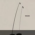 Molteni&C Modern Floor Lamp with Arched Structure and Sleek Lighting Design 3d model