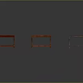 Four Small Tables With Different Designs And Wooden Legs In Various Colors