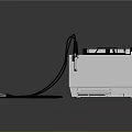 White Household Electronic Device With Display Screen Knobs And Connecting Wires