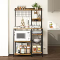 Bathroom Cabinet Rack With Multi Tier Shelves And Wooden Metal Frame For Storage