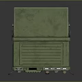 Green Military Style Portable Communication Device With Digital Display And Control Buttons