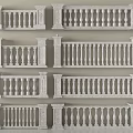 Stone Railings With Various Decorative Baluster Designs For Architectural Projects 3d model