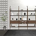 Antique Floor-Standing Bookshelf Decorative Rack Storage Rack 3d model