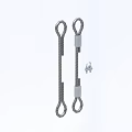 Industrial Equipment Steel Wire Rope Slings With Metal Clamps And Small Hook