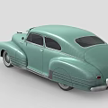 Light Green Vintage Classic Car With Streamlined Body And Retro Design