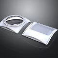 Sleek White Scene Components With Circular Opening And Rectangular Transparent Cover