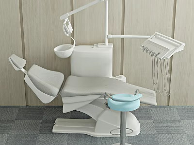 Dental Medical Equipment Set with Adjustable Chair Light Instrument Tray and Stool 3d model