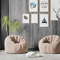 Modern Lazy Sofa Fabric Lazy Sofa Combination 3d model