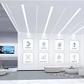 Modern White Hospital Outpatient Clinic Interior With Reception Desk And Circular Ceiling Light