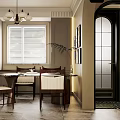 Elegant Retro Open Plan Living And Dining Room With Cozy Furnishings And Warm Atmosphere