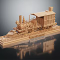 Modern Toy Pixel Train 3d model