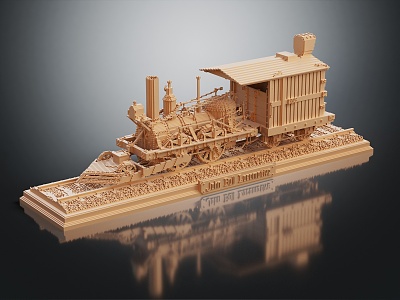 Modern Toy Pixel Train 3d model