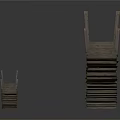 Curved Metal Structure Components With Mesh Texture And Different Lengths