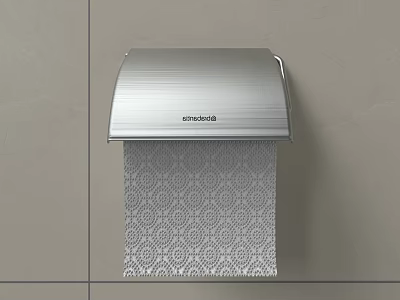 Modern Bathroom Accessories Stainless Steel Wall Mounted Toilet Paper Holder With Patterned Paper Roll 3d model