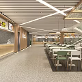 Modern Restaurant Interior With Open Layout Wooden Benches White Tables And Green Plants