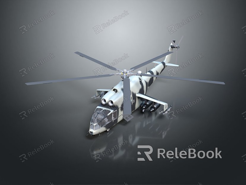 Modern Helicopter Gunship Helicopter Aircraft Gunship Combat Helicopter model