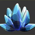 Elegant Wooden Stone Artwork with Petal Inspired Shape and Blue White Glossy Surface Reflection