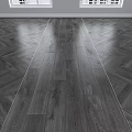 Modern Gray Wooden Flooring Featuring Central Straight Planks And Herringbone Pattern 3d model