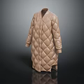 Stylish Brown Quilted Long Coat With Elegant Textured Fashion Design