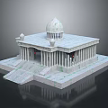 Elegant Classical Dome Building With Marble Columns Steps And Symmetrical Design