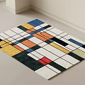 Modern Square Rug With Colorful Geometric Pattern And Abstract Design 3d model