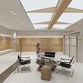 Modern Minimalist Clothing Store Interior With Bright Skylight And Spacious Elegant Clothing Display Space