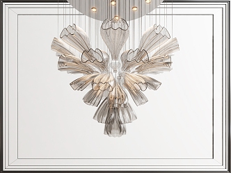 Modern crystal chandelier 3d model