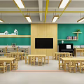 Modern Kindergarten Class 3d model