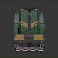 Green White Train Locomotive Model With Metal Body And Cab Windows