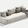 Double sofa multi-person sofa pillow 3d model