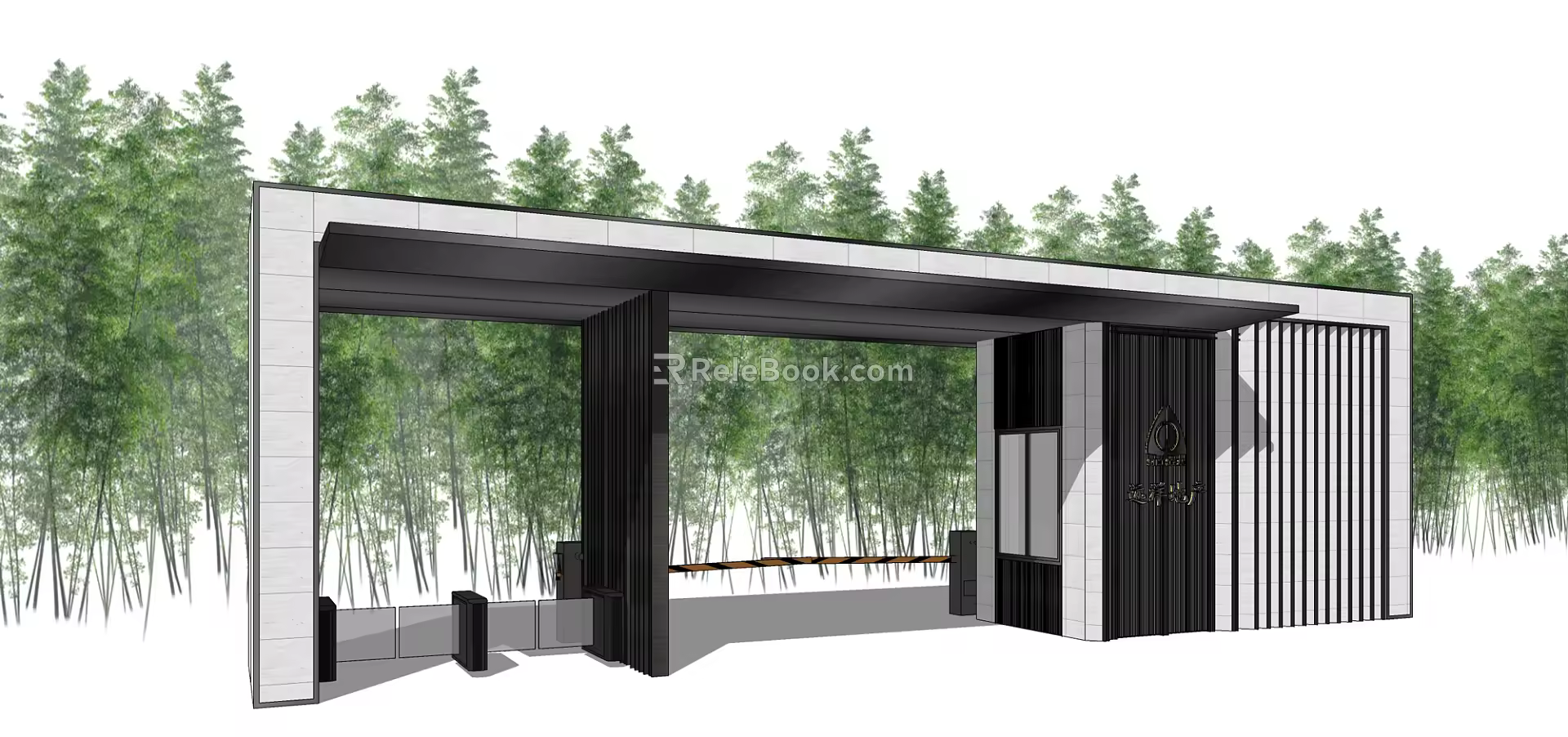 new chinese style gate 3d model