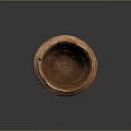 Carved Terracotta Pottery Jar Featuring Textured Surface and Visible Cracks