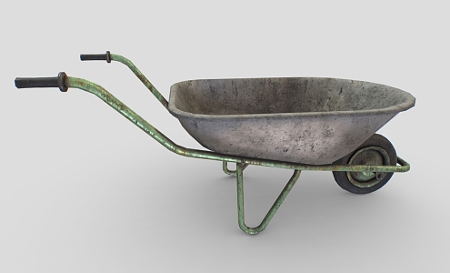 Small cart soil cart construction site small cart single-wheeled cart single-wheeled cart low face number low model simple model game video level super realistic 3d model