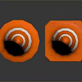 Two Orange Traffic Cones With White Reflective Stripes On Glossy Surface