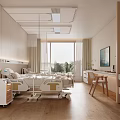 Hospital Outpatient Ward Interior With Medical Beds And Natural Light