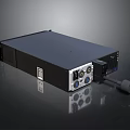 Sleek Black Electronic Device With Multiple Ports And Control Interfaces