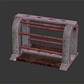 Carved Decorative Rack With Wooden Bars And Intricate Side Patterns Design 3d model