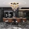 Elegant Restaurant With Starry Black Ceiling Open Bar Wine Cabinet And Marble Countertop