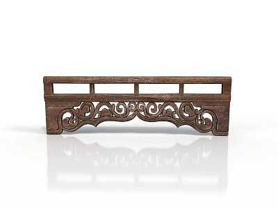 Wooden Decorative Storage Shelf With Intricate Carvings For Home Living Spaces 3d model