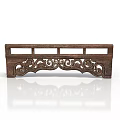 Wooden Decorative Storage Shelf With Intricate Carvings For Home Living Spaces